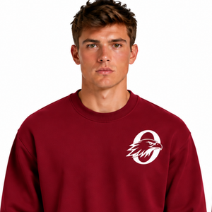 Sweat-shirt pour homme bordeaux, col rond, manches longues, pull décontracté en molleton, logo personnalisé, streetwear, vêtements de sport d'hiver, vente en gros - Product Image 3