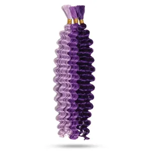 Long Purple Ombre Curly <b>Wig</b> With Highlights Color Synthetic Hair <b>Full</b> <b>Lace</b> Front <b>Wig</b> For Women - Product Image 4