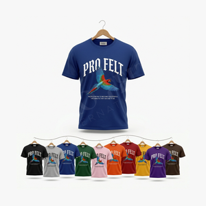 T-shirt décontracté d'été à manches courtes, col confortable, unisexe, logo personnalisé, 100% coton respirant, coupe ample style hip-hop - Product Image 1