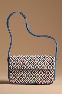 Pastel Patch Beaded <b>Bag</b> Square Flap Closure Single Strap Women's Trendy Party Handbag - Product Image 3