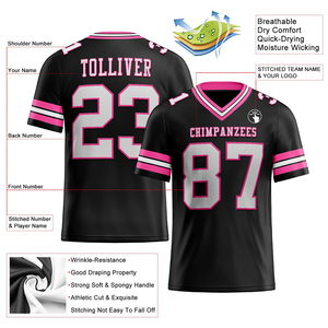 Camiseta de Fútbol Negra con Malla Blanca y Rosa, Auténtica, de Alta Calidad, Transpirable, Ropa Deportiva, Camiseta de Alto Rendimiento para Entrenamiento - Product Image 2
