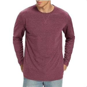 Camiseta de Manga Larga para Hombre, Cuello Redondo, Corte Regular, Color Sólido, Informal, de Algodón Tejido Transpirable - Product Image 6
