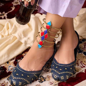 Attire Pair Elegantly Crafted High Quality Faux Leather Printed Anti-Slippery Customizable All Seasons <b>Khussa</b> - Product Image 2