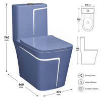 Toilette design moderne Aqua Chic - Bleu clair et blanc, aménagement élégant pour salle de bain, tendance