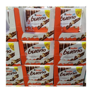 Auténticas barras de chocolate con leche Kinder Bueno con relleno cremoso de avellanas y oblea crujiente, paquete doble de 2 unidades, venta al por mayor - Product Image 3