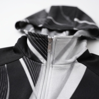 Ensemble de survêtement pour homme noir et blanc à capuche, veste athlétique à fermeture éclair intégrale et pantalon de jogging, vêtements de sport