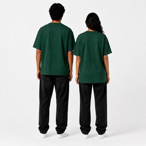 เสื้อยืดคอกลมโอเวอร์ไซส์ ผ้าฝ้าย สีพื้น สไตล์ลำลอง ใส่ได้ทั้งชายและหญิง แขนสั้น ทรงหลวม ความยาวปกติ ผ้าเจอร์ซีย์ถัก ระบายอากาศได้ดี - Product Image 4