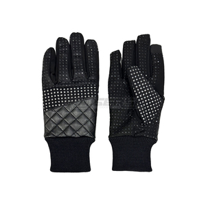 Gants d'équitation en cuir à doigts entiers, antidérapants, respirants, compatibles avec les écrans tactiles, unisexes, à enfiler, pour l'hiver - Product Image 1