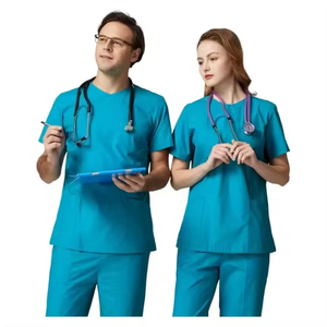 Hospital Uniforms <b>Sets</b> for <b>Doctor</b> Nurse with Breathable Fabric and Custom Embroidery Logo Scrub <b>Sets</b> - Product Image 1