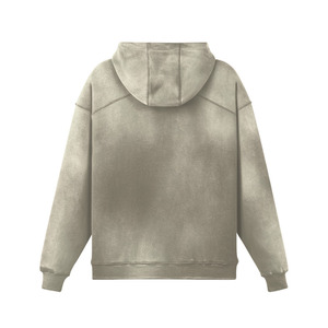 100% Combed Cotton Brushed Fleece Sun Faded <b>Washed</b> Effect Hoodie Sweatshirts 2026 <b>Tech</b> Fleece Warm Streetwear Hoodie - Product Image 2