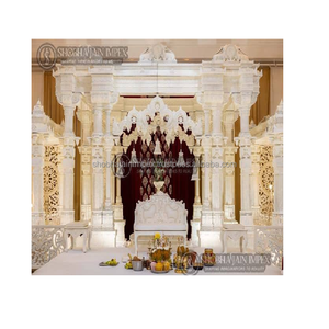 Grand South Indian <b>Wedding</b> Mandap Decorations Durable Round Fiber Reinforced Plastic Panel Chairs for Party Custom <b>Box</b> Packaging - Product Image 1