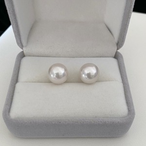 ต่างหูมุกน้ำจืดแท้ Edison Pearl Aurora สีขาวขนาดใหญ่ ดีไซน์เรียบง่าย พร้อมรูแท้ - Product Image 2