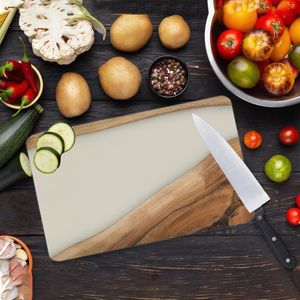 Resin Epoxy Wave Rectangle Non-Toxic Easy to Clean Dishwasher <b>Safe</b> 1.3cm Thick Chopping Block with Resin <b>Knife</b> Handle - Product Image 3