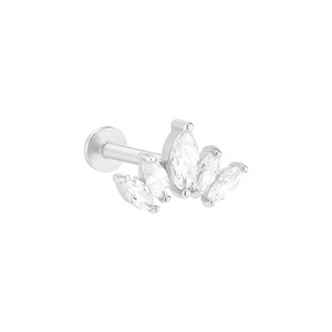 Fabricante de Labrets de Diamantes Marquise en Oro Sólido de 14K |   Fábrica de Joyería Directa |   Piercings Internos Roscados 16G 18G al por Mayor - Product Image 4