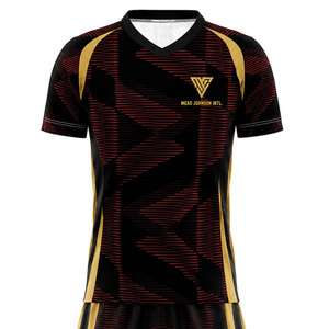 Maillots de foot imprimés en gros, maillots de foot personnalisés, tenues de sport respirantes et à séchage rapide en polyester, uniformes pour tournois de foot - Product Image 3