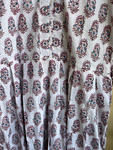 Robe longue décontractée en coton indien, imprimée à la main, avec broderies florales, tunique longue artisanale, robe maxi à imprimé floral - Product Image 5