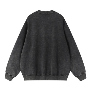 <b>Men</b> Acid Wash 100% Cotton Sweatshirt Oversized Crewneck Spring Custom Logo Printing OEM ODM Bulk Sweatshirt 2027 - Product Image 4