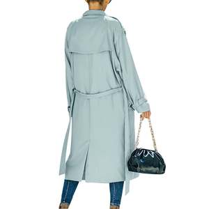 <b>Double</b> <b>Breasted</b> Trench <b>Coat</b> <b>Womens</b> Long Belted Windbreaker Elegant Autumn Winter Outerwear Custom Logo - Product Image 2