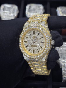 Montre mécanique de luxe pour homme en acier inoxydable avec bracelet Moissanite Iced Out de 16 mm, style mode et affaires - Product Image 3