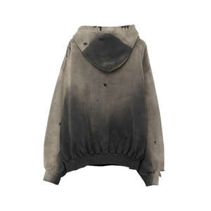 Sudadera con capucha y cremallera para hombre, de peso pesado, con efecto desgastado por el sol y lavado ácido, estilo vintage, personalizada, al por mayor, de fabricante - Product Image 5