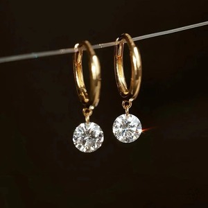 Pendientes de Aro con Diamantes de Moissanita, Plata de Ley 925, Pendientes Personalizados con Diamantes de Moissanita, Hermoso Regalo de Boda - Product Image 1