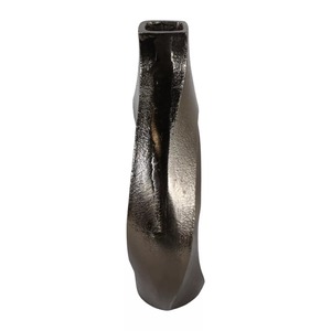 Jarrón moderno de metal negro con centro abierto, 9 pulgadas de alto y 8 pulgadas de ancho - Product Image 5