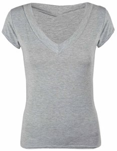 Camiseta de Algodón Casual Deportiva para Mujer, Cuello en V Profundo, Logotipo Bordado, Diseño Sólido, Bolsillo con Orificio, Ecológica, Disponible en Tallas XS a XL - Product Image 3