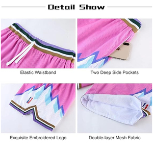 กางเกงบาสเก็ตบอลตาข่ายผู้ชายสั่งทำพิเศษ เอวยางยืด มีเชือกผูก กระเป๋าข้าง พิมพ์ลายดิจิตอล 3 มิติ แบบซับลิเมชั่น จากโรงงาน - Product Image 5