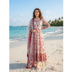 Ensemble Anarkali élégant de qualité supérieure avec dupatta brodé, robe traditionnelle indienne longue pour femmes, idéale pour les fêtes et les mariages - Product Image 1