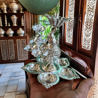Diya artisanal en argent allemand gravé éléphant dansant, écologique, avec mèche à huile, accessoire de Pooja, cadeau de mariage, souvenir indien