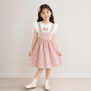ชุดเดรสลายดอกไม้สำหรับเด็กผู้หญิงพร้อมแขนระบาย |   ชุดลำลองหวานๆ - Product Image 3