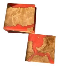 Resin and Wood Coasters Popular Customized Resin Wood Coasters for Home Deco Epoxy Resin Acacia Wooden Coaster - Product Image 1