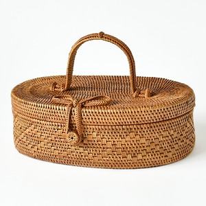 <b>Storage</b> <b>hamper</b> baskets with top handle outdoor picnic essentials hand-crafted rattan basket - Product Image 3