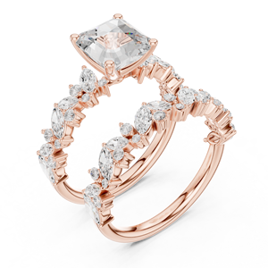 แหวนหมั้นเพชรเม็ดเล็กหลายเม็ด ทองคำแท้ 14k สีโรสโกลด์ ดีไซน์หรูหรา สำหรับเจ้าสาว ผู้หญิง และเด็กผู้หญิง - Product Image 4