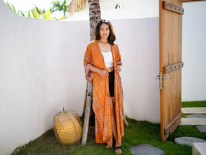 Vestido Kimono Elegante de Verano para Mujer, Cintura Natural, Largo hasta el Suelo, Tie Dye, Ecológico y Transpirable - Product Image 3