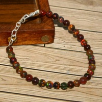 Bracelet en opale éthiopienne perlée, noir, forme ronde, haute qualité, naturel, idéal pour la fabrication de bijoux, prix au carat, cadeau