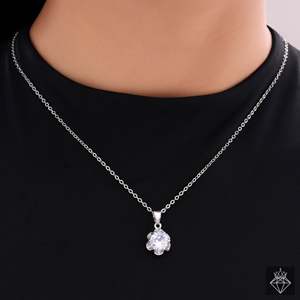 PRAO <b>Stainless</b> <b>Steel</b> Flower Pendant with Radiant Shine Crystal Stone Crystal Pendants & Charms - Product Image 2