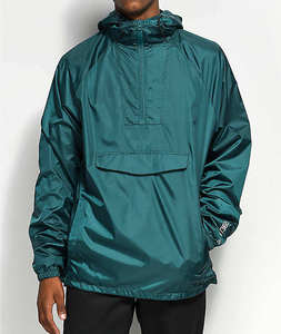 Custom Wholesale Men's Lightweight Waterproof Windbreaker Jacket Hooded Half Zip Anorak Streetwear Outdoor Pullover Rain Coat - Product Image 1