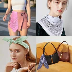 Bandana en coton premium, doux et respirant, unisexe, pour streetwear, carré, 100% coton, 22 pouces, bandana unisexe pour l'extérieur - Product Image 4