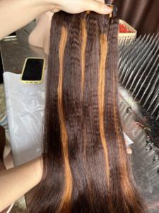 SHIN HAIRS <b>Hot</b> Selling 180% Density Kinky Vietnamese Human Hair Virgin Cuticle Aligned Double Drawn Weave Bundles for Black - Product Image 4