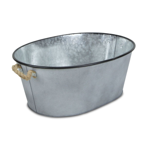 Custom Logo Galvanized Steel Beverage Tub With Handles Large Oval Metal Ice Bucket For Wine And Beer Leak-Proof <b>Drink</b> <b>Cooler</b> - Product Image 2