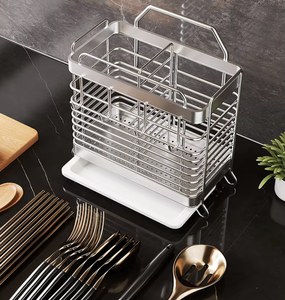 OEM/ODM Vietnam Wall Mounted Stainless Steel Chopstick Holder Single Tier Waterproof <b>Kitchen</b> <b>Storage</b> Rack - Product Image 2