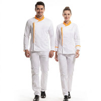 Ensemble de vêtements pour le personnel de restaurant, chemise à manches longues et pantalon, hôtel, café, service de restauration - Polyester/coton, unisexe, haute qualité