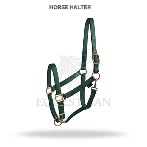 Nylon Horse Halter with Brass Hardware Adjustable Headcollar with <b>Snap</b> <b>Hook</b> - Product Image 2