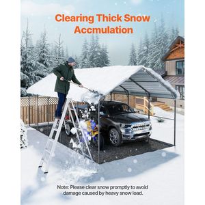 Robusto Carport in Metallo 13 X 26 per Esterni con Telaio in Acciaio Zincato, Garage con Tettoia Rimovibile - Product Image 4