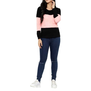 เสื้อยืดแขนสั้นผู้หญิง คอโอ ทรงปกติ ผ้าถัก ระบายอากาศได้ดี 100% ผ้าฝ้าย สีสันตัดกัน สามารถเลือกสีได้ตามต้องการ - Product Image 5