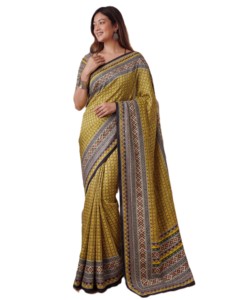 Sari traditionnel indien ethnique à imprimé numérique Ajrak avec chemisier pour femme, en polyester, pour usage décontracté, longueur au sol, coupe classique - Product Image 4