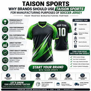Camiseta de Fútbol de Poliéster de Primera Calidad, 150 GSM, Negra con Verde Neón, Impresión por Sublimación, Logotipo Personalizado - Product Image 5