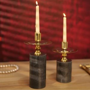 Handmade Acacia <b>Wood</b> <b>Candlestick</b> Holder Turned Pillar Stand Dark Brown Home Decor Wedding Party Brand Aqudus Saleem Model Aq3477 - Product Image 3