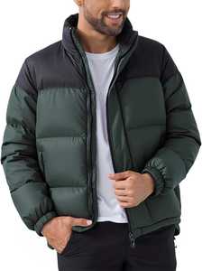 Chaqueta Larga Acolchada de Invierno para Hombre, Camuflaje, Color Sólido, Cuello Alto, Cierre de Cremallera, Impermeable, Resistente al Viento, Relleno Grueso de Poliéster - Product Image 2